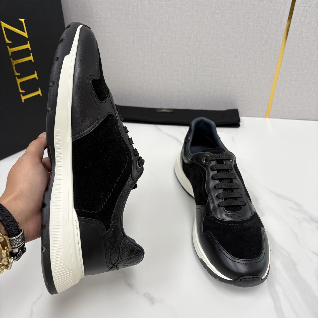 💋💍ZL家新品  Zill* 兹-利  是1970创立的法国奢侈男装品牌   缝线装饰男士休闲运动鞋当法