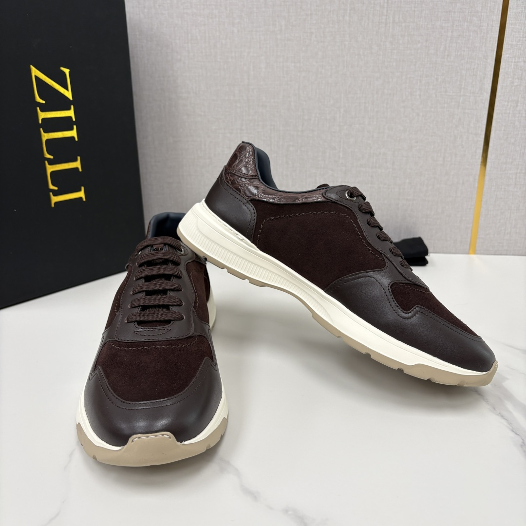 💋💍ZL家新品  Zill* 兹-利  是1970创立的法国奢侈男装品牌   缝线装饰男士休闲运动鞋当法
