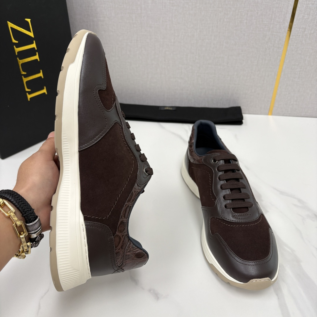 💋💍ZL家新品  Zill* 兹-利  是1970创立的法国奢侈男装品牌   缝线装饰男士休闲运动鞋当法