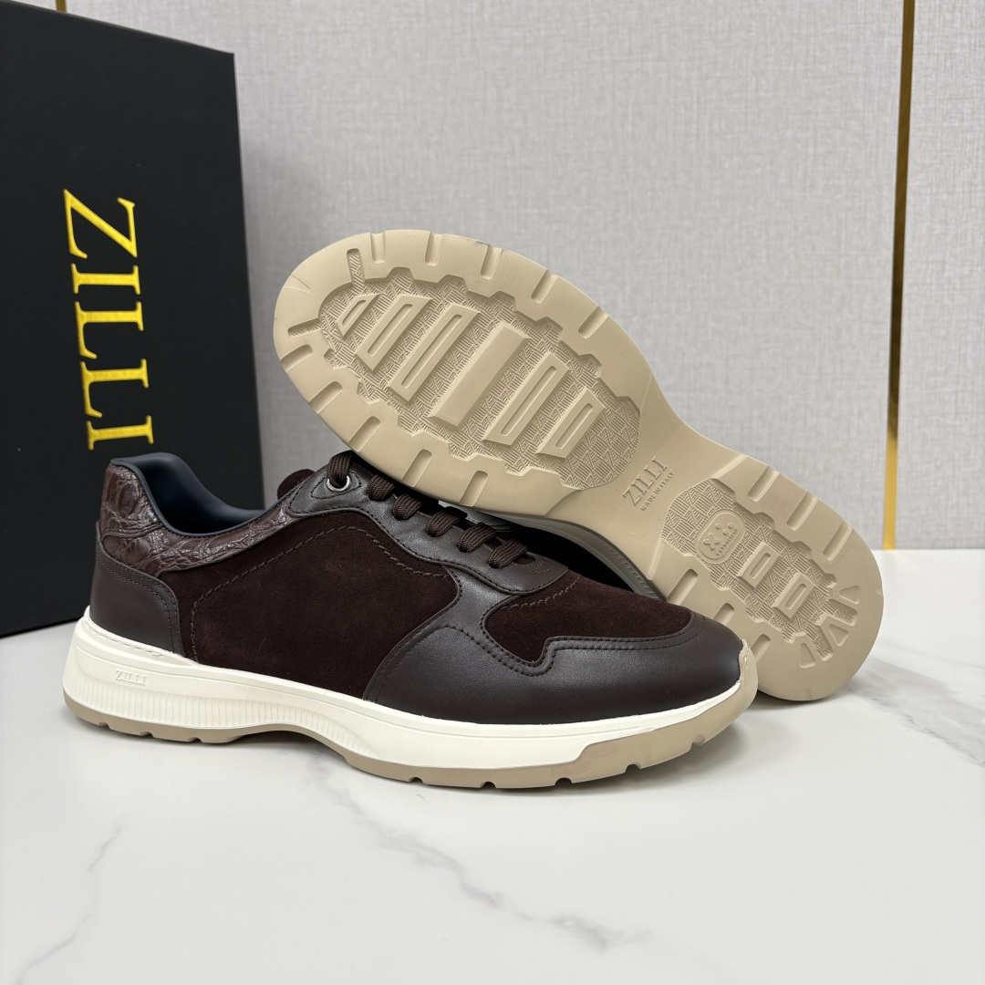 💋💍ZL家新品  Zill* 兹-利  是1970创立的法国奢侈男装品牌   缝线装饰男士休闲运动鞋当法