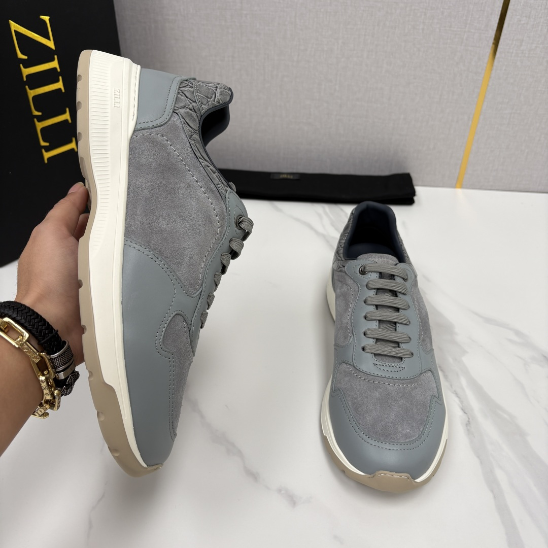 💋💍ZL家新品  Zill* 兹-利  是1970创立的法国奢侈男装品牌   缝线装饰男士休闲运动鞋当法