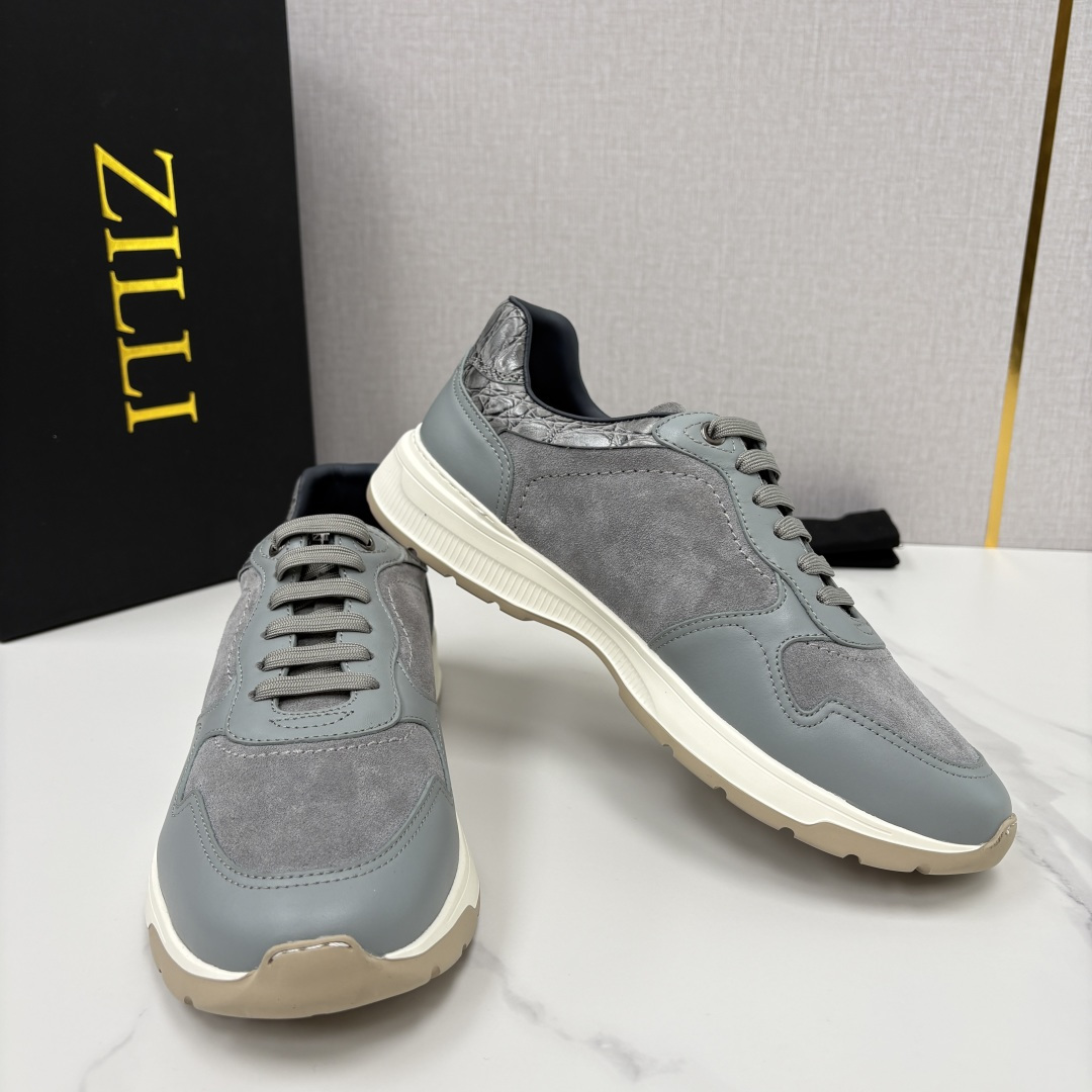 💋💍ZL家新品  Zill* 兹-利  是1970创立的法国奢侈男装品牌   缝线装饰男士休闲运动鞋当法