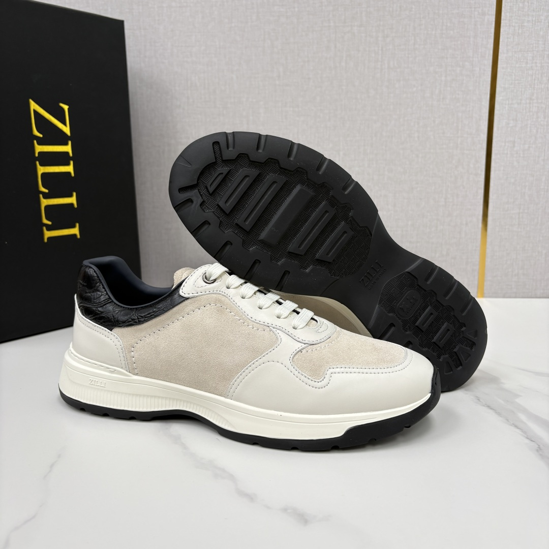 💋💍ZL家新品  Zill* 兹-利  是1970创立的法国奢侈男装品牌   缝线装饰男士休闲运动鞋当法