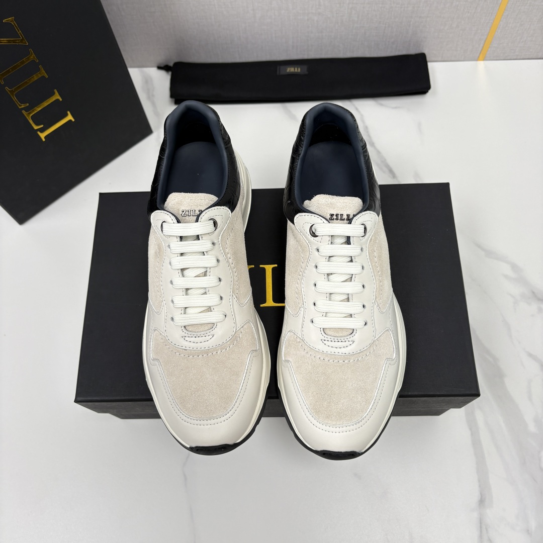 💋💍ZL家新品  Zill* 兹-利  是1970创立的法国奢侈男装品牌   缝线装饰男士休闲运动鞋当法