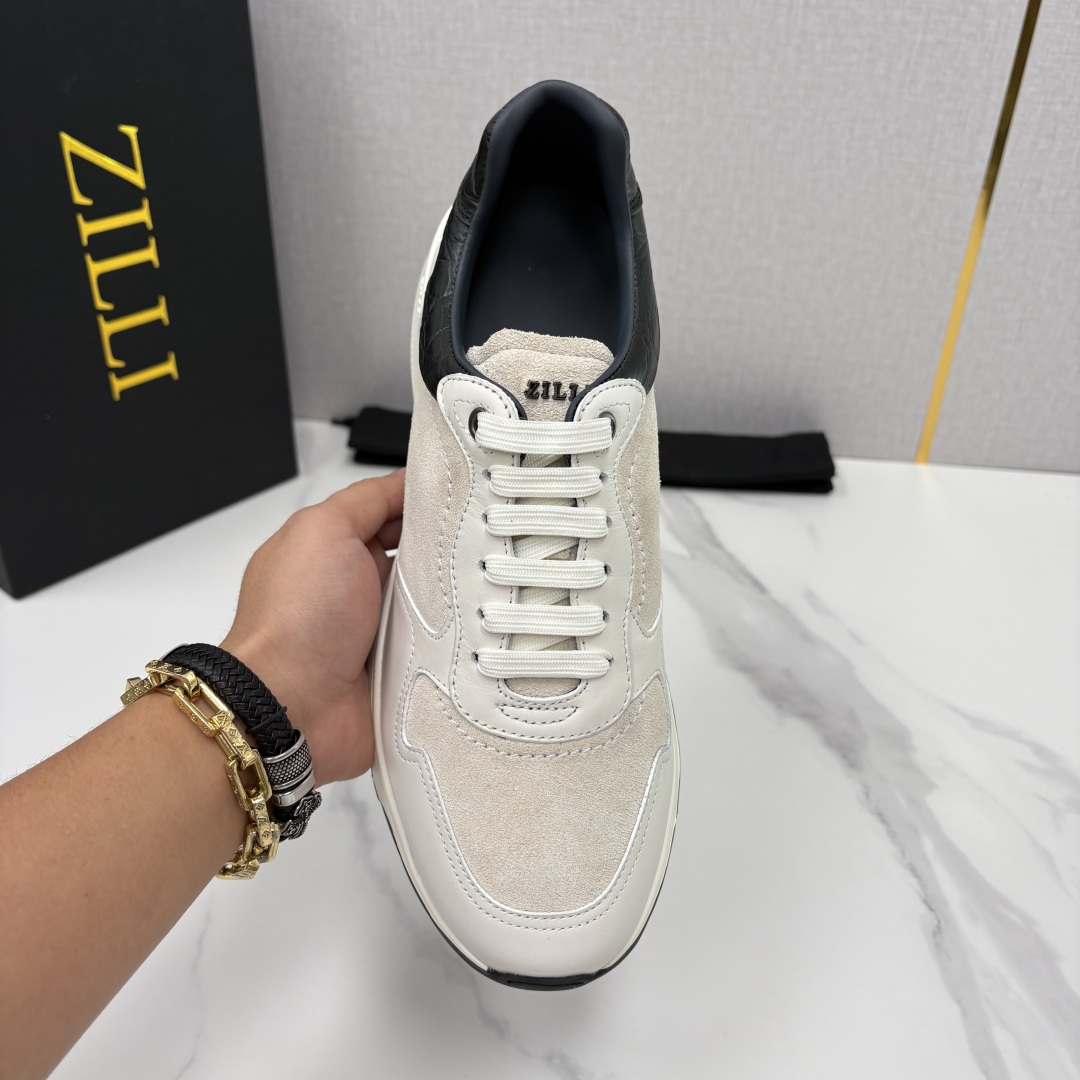 💋💍ZL家新品  Zill* 兹-利  是1970创立的法国奢侈男装品牌   缝线装饰男士休闲运动鞋当法