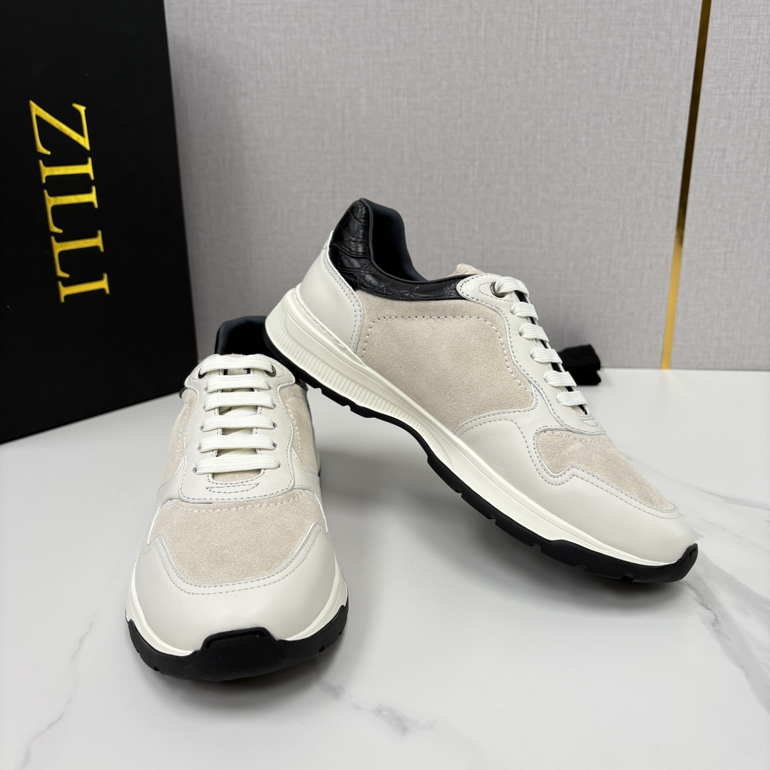 💋💍ZL家新品  Zill* 兹-利  是1970创立的法国奢侈男装品牌   缝线装饰男士休闲运动鞋当法
