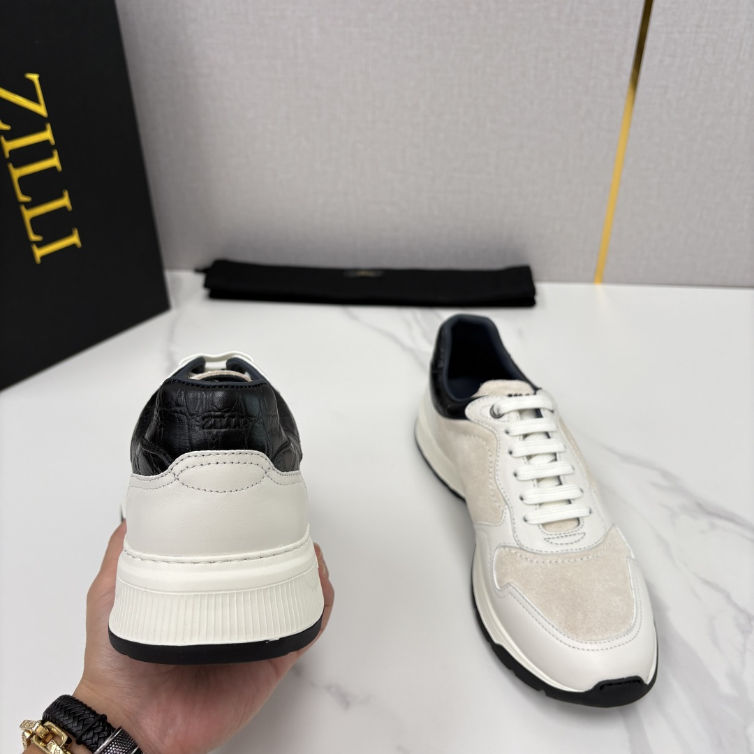 💋💍ZL家新品  Zill* 兹-利  是1970创立的法国奢侈男装品牌   缝线装饰男士休闲运动鞋当法