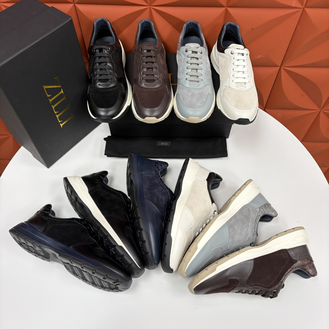 💋💍ZL家新品  Zill* 兹-利  是1970创立的法国奢侈男装品牌   缝线装饰男士休闲运动鞋当法
