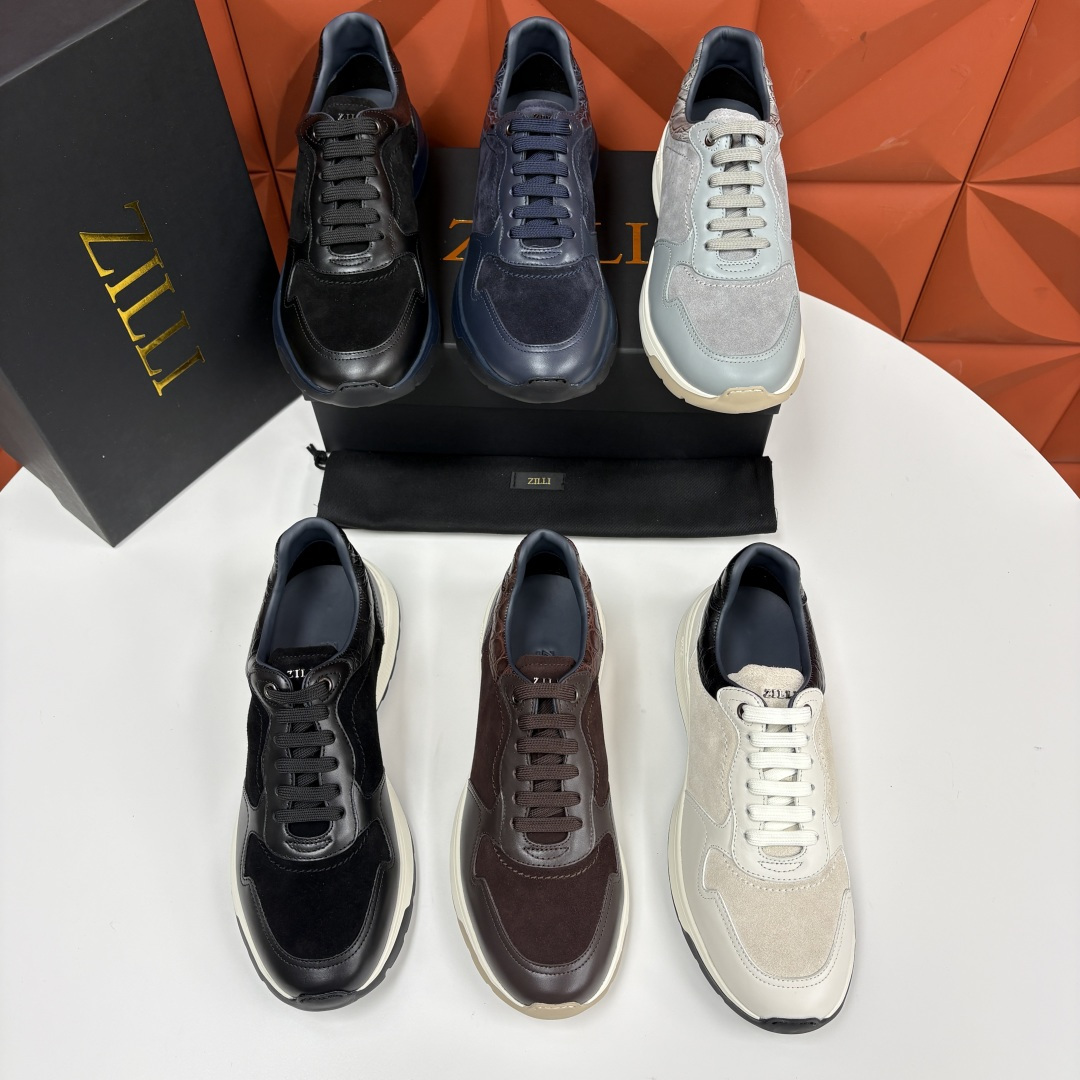 💋💍ZL家新品  Zill* 兹-利  是1970创立的法国奢侈男装品牌   缝线装饰男士休闲运动鞋当法