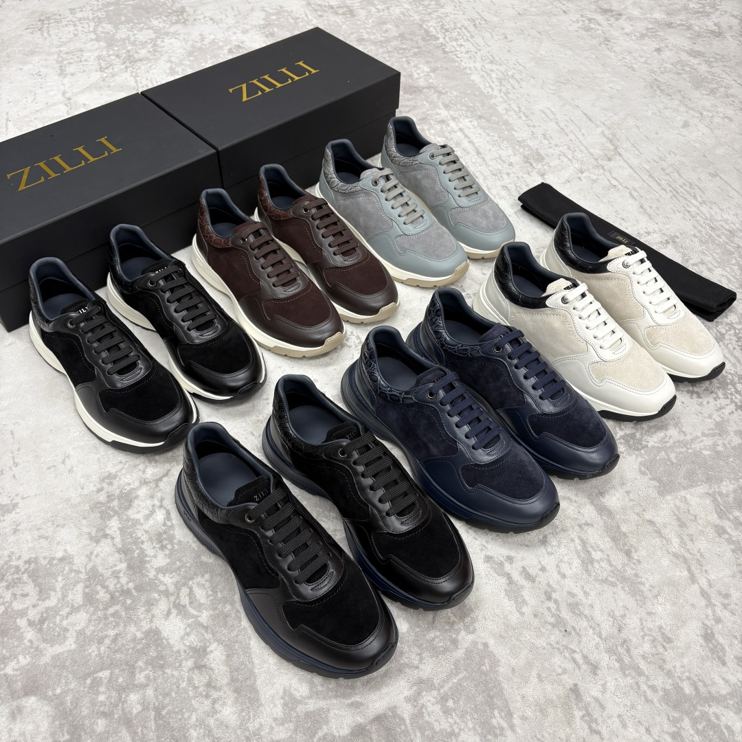 💋💍ZL家新品  Zill* 兹-利  是1970创立的法国奢侈男装品牌   缝线装饰男士休闲运动鞋当法