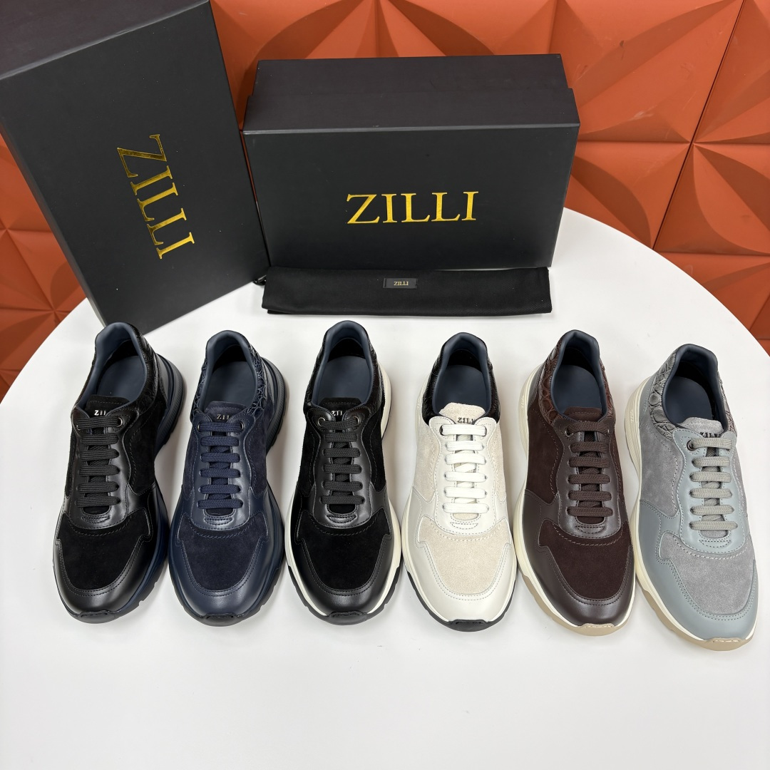 💋💍ZL家新品  Zill* 兹-利  是1970创立的法国奢侈男装品牌   缝线装饰男士休闲运动鞋当法