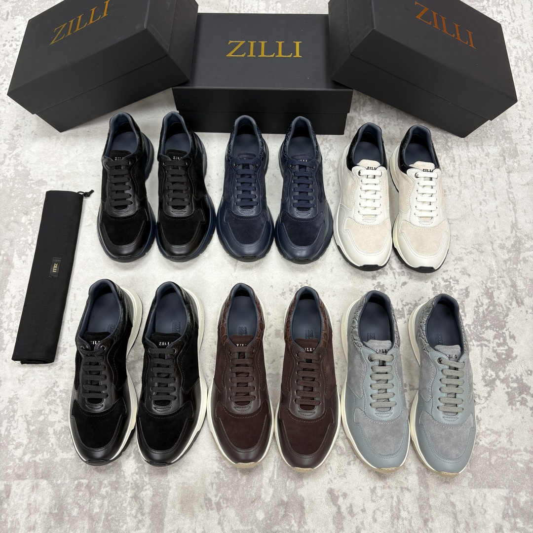 💋💍ZL家新品  Zill* 兹-利  是1970创立的法国奢侈男装品牌   缝线装饰男士休闲运动鞋当法