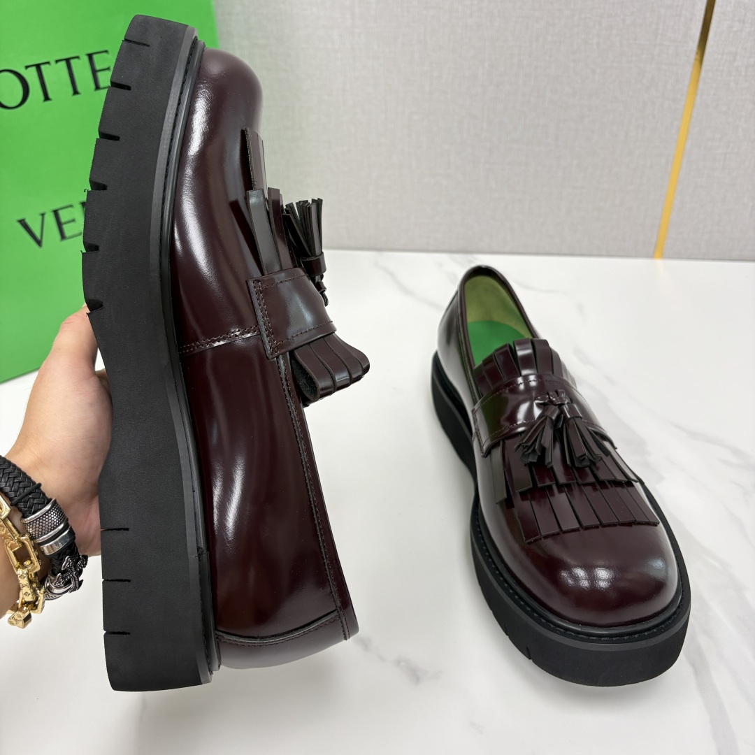 💋💍BV家新品  Botteg* Venet*/葆-蝶家 男士厚底流苏乐福鞋 最新款男士乐福皮鞋  进口