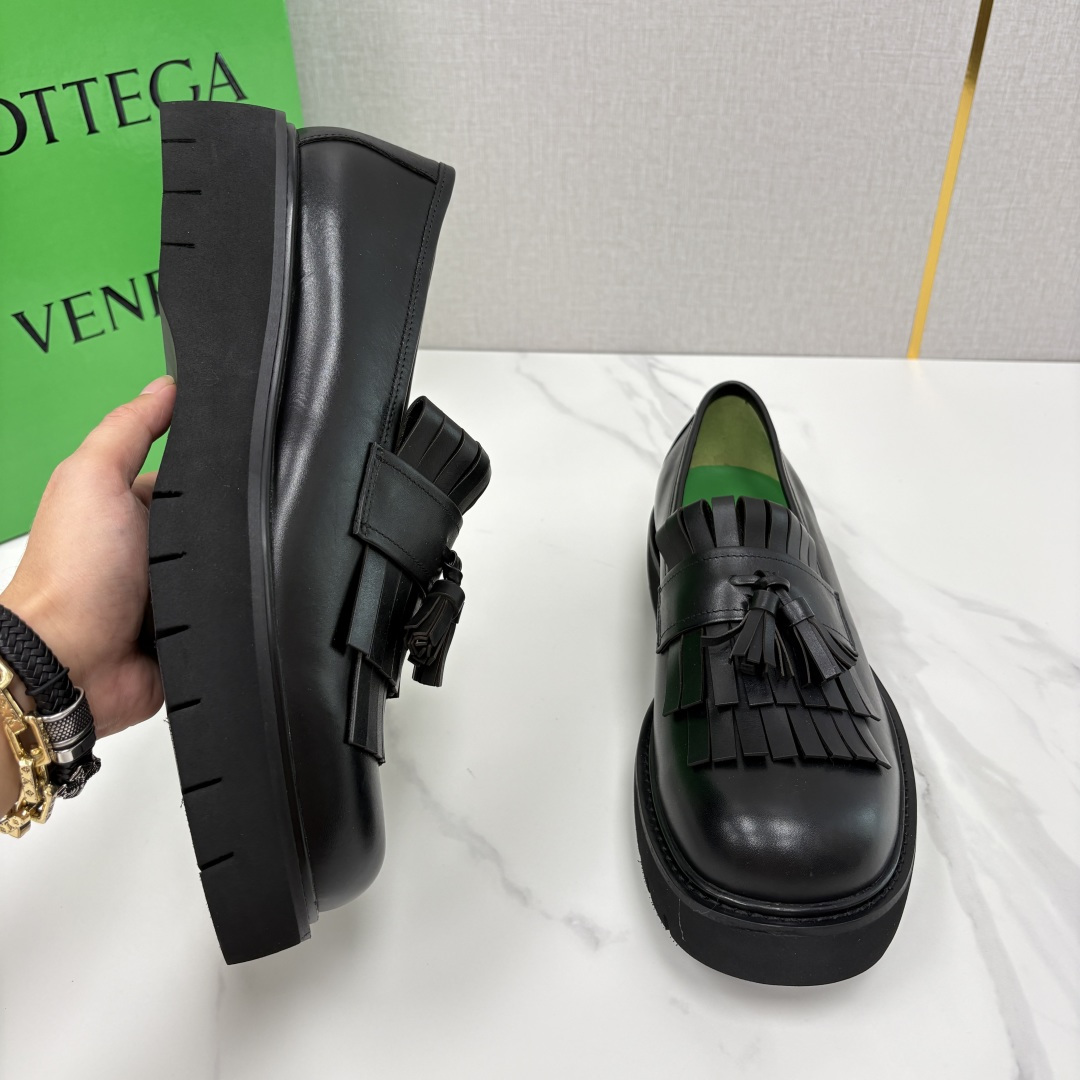 💋💍BV家新品  Botteg* Venet*/葆-蝶家 男士厚底流苏乐福鞋 最新款男士乐福皮鞋  进口