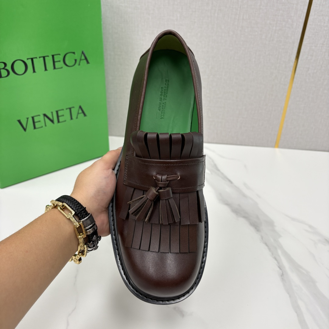 💋💍BV家新品  Botteg* Venet*/葆-蝶家 男士厚底流苏乐福鞋 最新款男士乐福皮鞋  进口