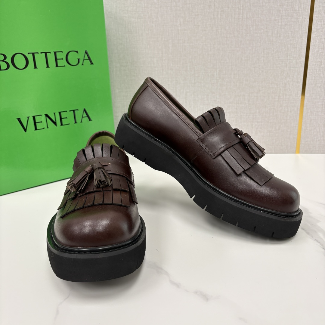 💋💍BV家新品  Botteg* Venet*/葆-蝶家 男士厚底流苏乐福鞋 最新款男士乐福皮鞋  进口