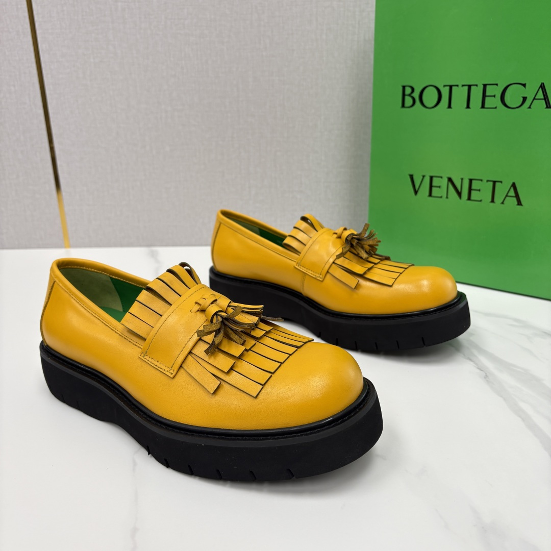 💋💍BV家新品  Botteg* Venet*/葆-蝶家 男士厚底流苏乐福鞋 最新款男士乐福皮鞋  进口