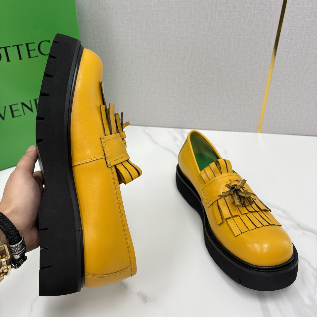 💋💍BV家新品  Botteg* Venet*/葆-蝶家 男士厚底流苏乐福鞋 最新款男士乐福皮鞋  进口