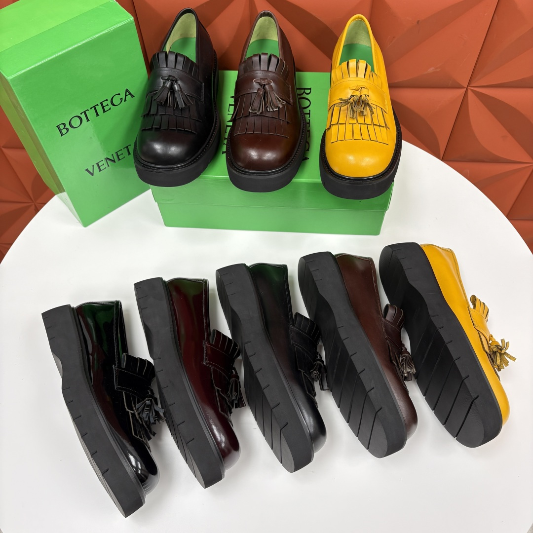 💋💍BV家新品  Botteg* Venet*/葆-蝶家 男士厚底流苏乐福鞋 最新款男士乐福皮鞋  进口