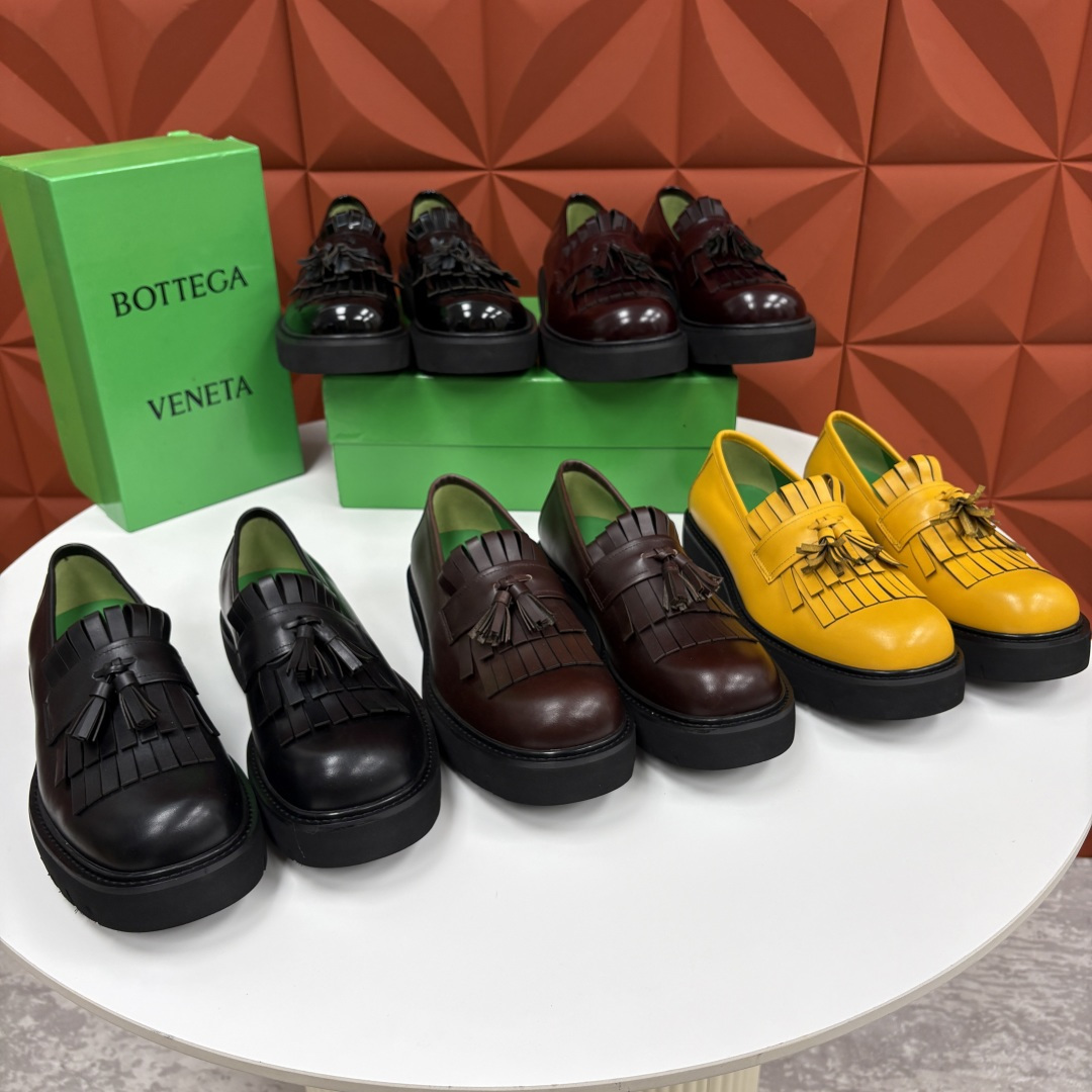 💋💍BV家新品  Botteg* Venet*/葆-蝶家 男士厚底流苏乐福鞋 最新款男士乐福皮鞋  进口