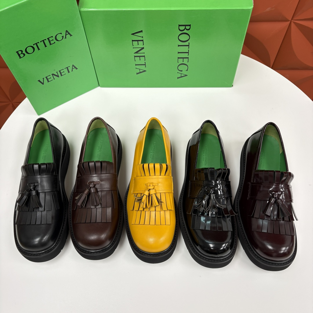 💋💍BV家新品  Botteg* Venet*/葆-蝶家 男士厚底流苏乐福鞋 最新款男士乐福皮鞋  进口