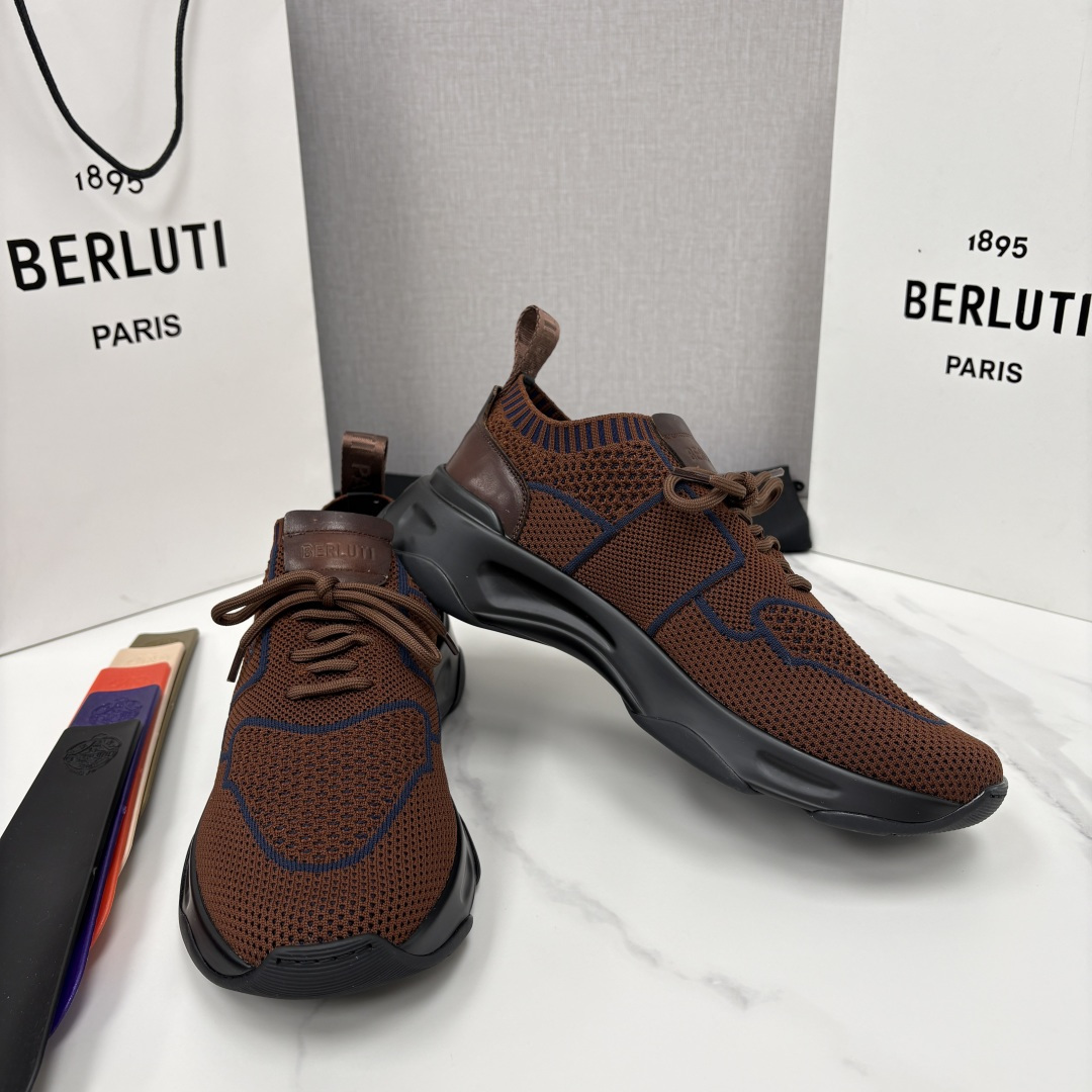 💋💍 布鲁提  Berlut* Shadow 定制色飞织运动鞋履  现官方  11,700  香港购入原