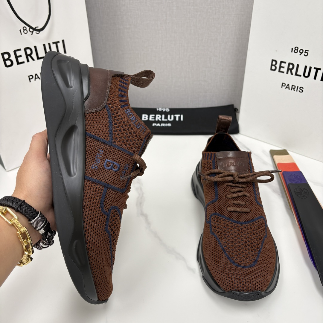 💋💍 布鲁提  Berlut* Shadow 定制色飞织运动鞋履  现官方  11,700  香港购入原