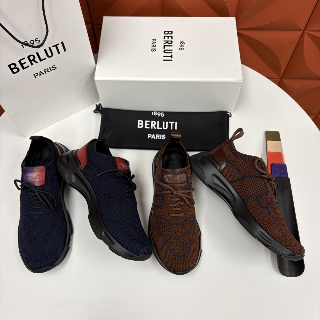 💋💍 布鲁提  Berlut* Shadow 定制色飞织运动鞋履  现官方  11,700  香港购入原