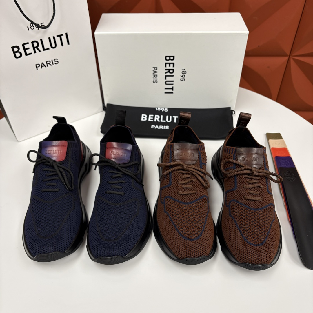 💋💍 布鲁提  Berlut* Shadow 定制色飞织运动鞋履  现官方  11,700  香港购入原
