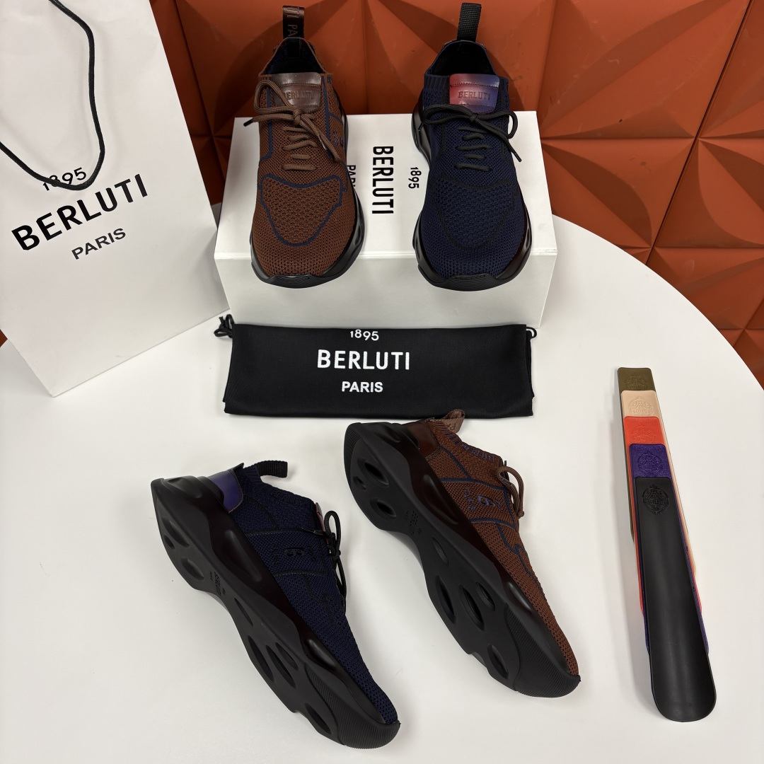 💋💍 布鲁提  Berlut* Shadow 定制色飞织运动鞋履  现官方  11,700  香港购入原