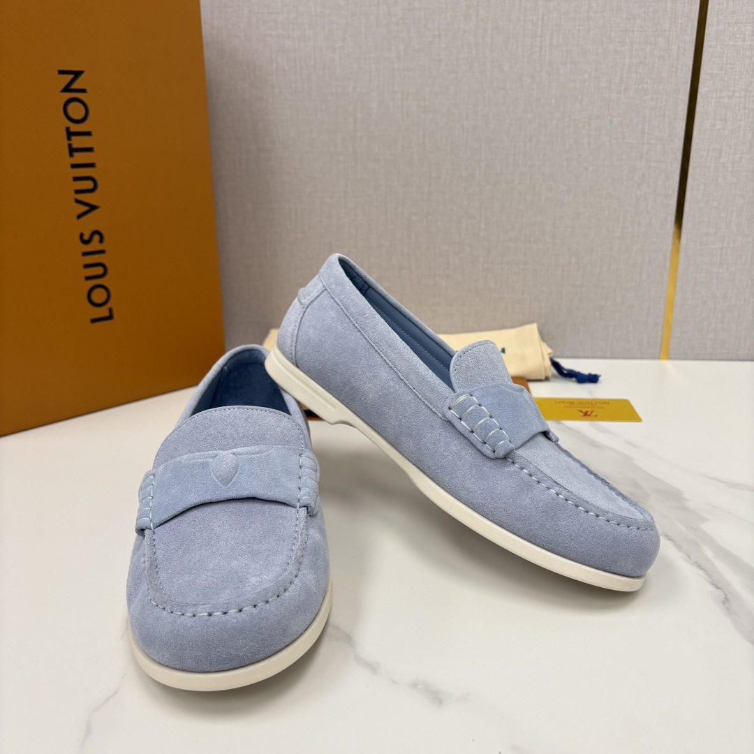 💋💍L 家新品 LOU*S  VUITTO*  新品男士休闲乐福鞋    甄选进口开边珠牛皮/反绒牛皮制