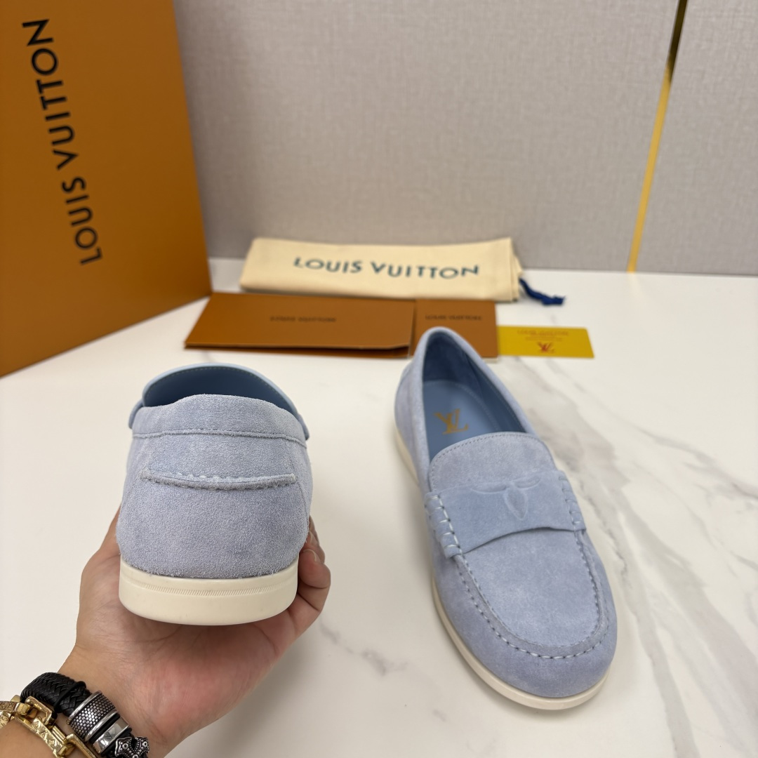 💋💍L 家新品 LOU*S  VUITTO*  新品男士休闲乐福鞋    甄选进口开边珠牛皮/反绒牛皮制