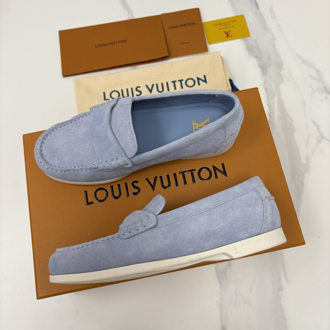 💋💍L 家新品 LOU*S  VUITTO*  新品男士休闲乐福鞋    甄选进口开边珠牛皮/反绒牛皮制