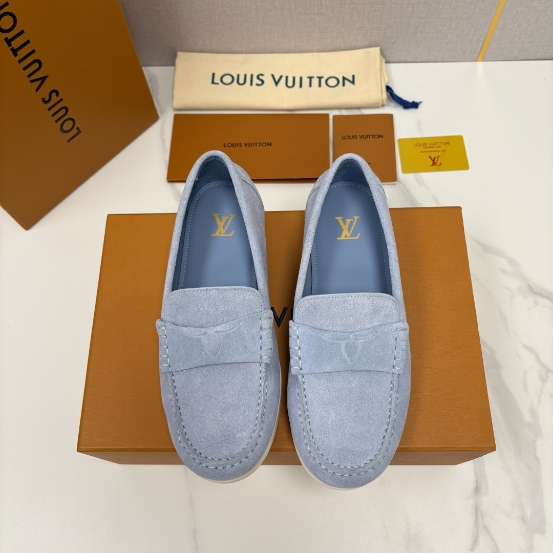 💋💍L 家新品 LOU*S  VUITTO*  新品男士休闲乐福鞋    甄选进口开边珠牛皮/反绒牛皮制