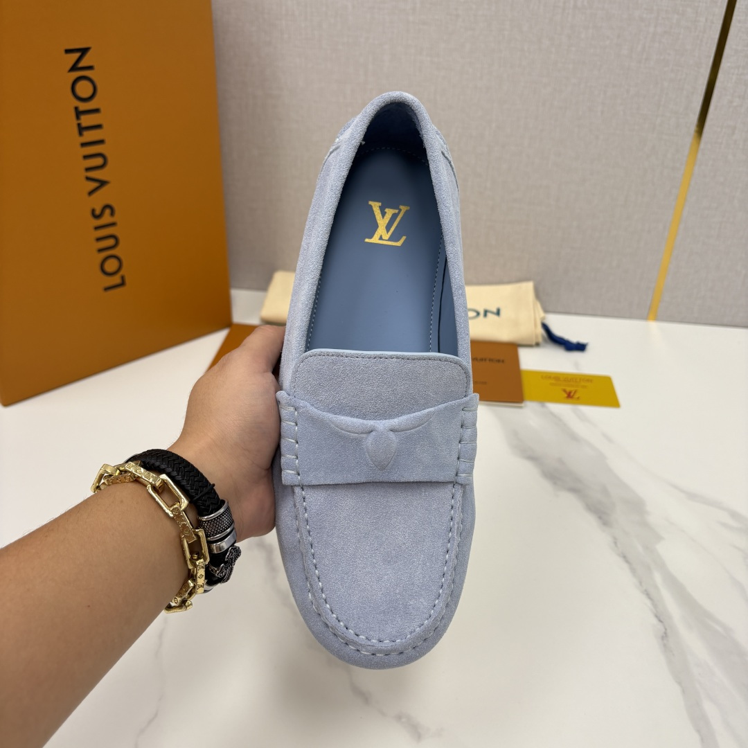 💋💍L 家新品 LOU*S  VUITTO*  新品男士休闲乐福鞋    甄选进口开边珠牛皮/反绒牛皮制