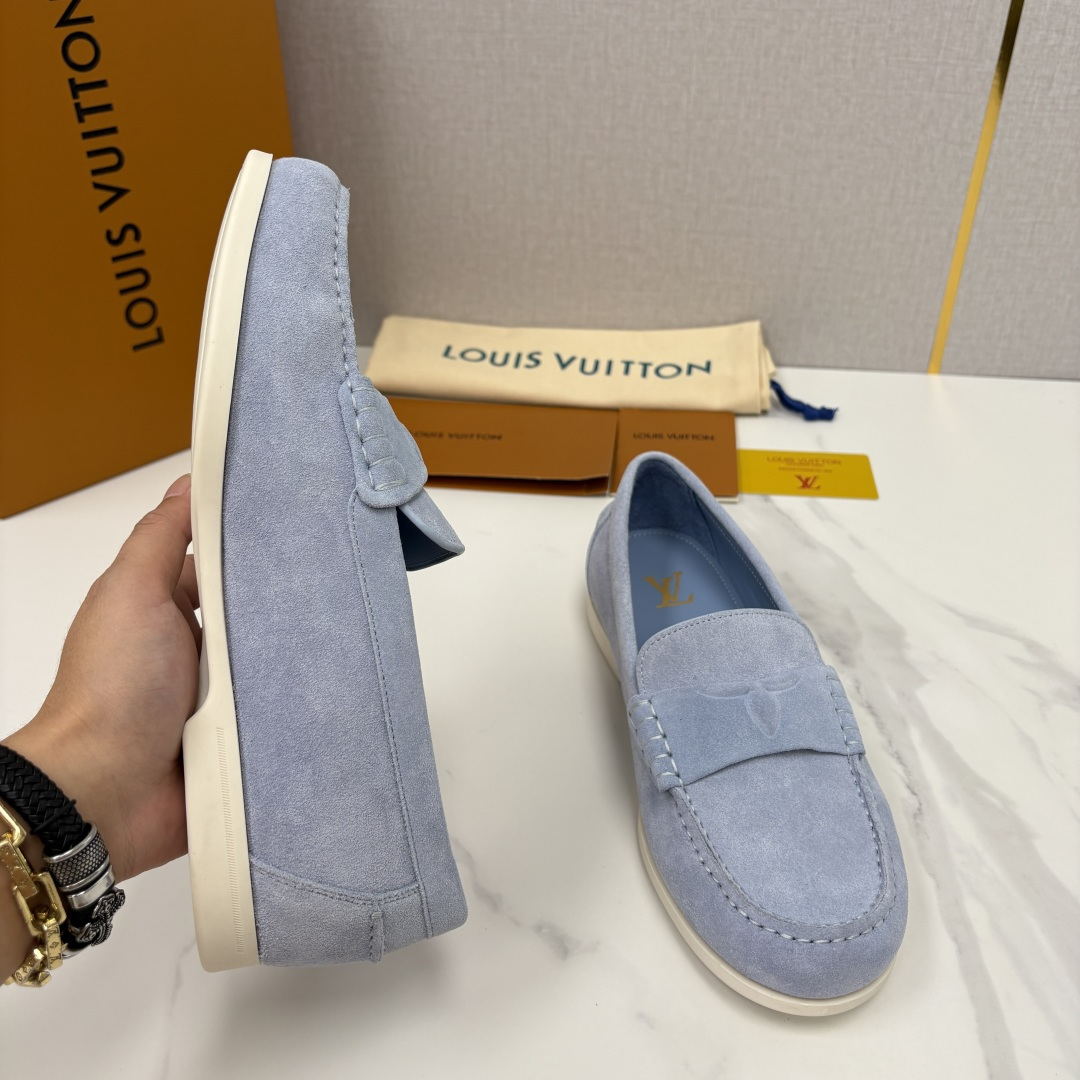 💋💍L 家新品 LOU*S  VUITTO*  新品男士休闲乐福鞋    甄选进口开边珠牛皮/反绒牛皮制