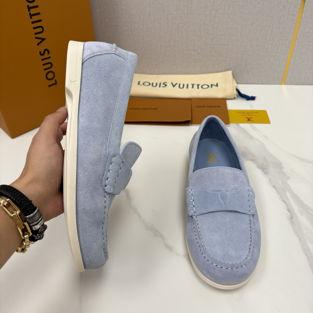 💋💍L 家新品 LOU*S  VUITTO*  新品男士休闲乐福鞋    甄选进口开边珠牛皮/反绒牛皮制