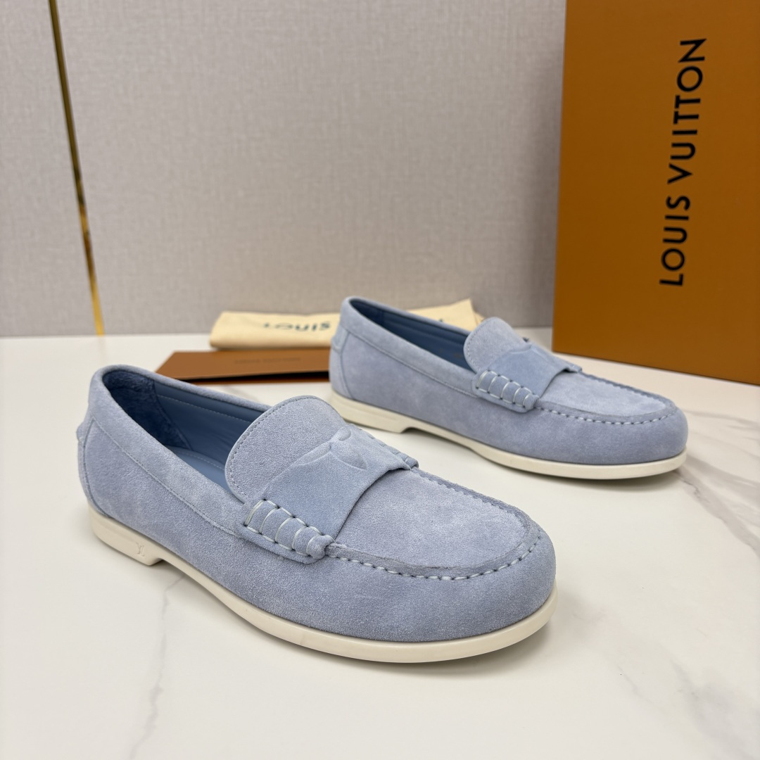 💋💍L 家新品 LOU*S  VUITTO*  新品男士休闲乐福鞋    甄选进口开边珠牛皮/反绒牛皮制
