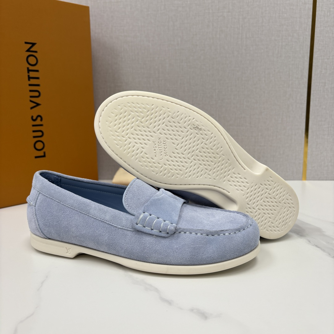 💋💍L 家新品 LOU*S  VUITTO*  新品男士休闲乐福鞋    甄选进口开边珠牛皮/反绒牛皮制