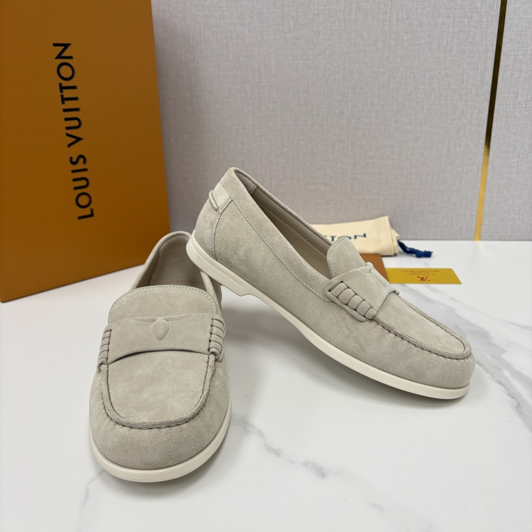 💋💍L 家新品 LOU*S  VUITTO*  新品男士休闲乐福鞋    甄选进口开边珠牛皮/反绒牛皮制