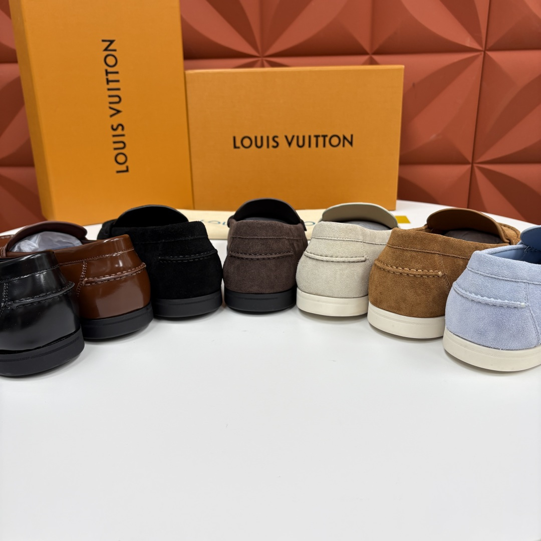 💋💍L 家新品 LOU*S  VUITTO*  新品男士休闲乐福鞋    甄选进口开边珠牛皮/反绒牛皮制