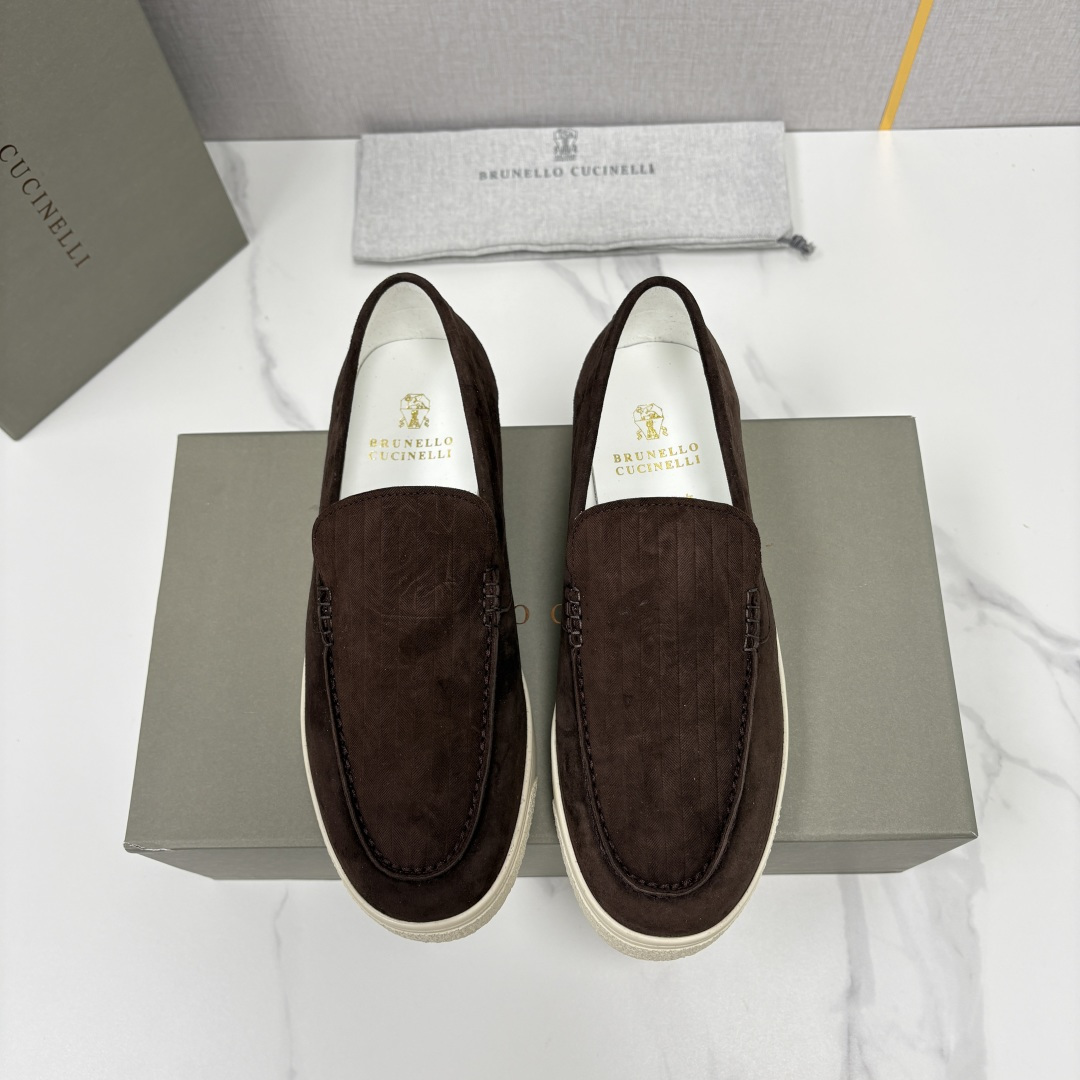 💋💍BC家新品上架  Brunello Cucinell*  牛皮经典乐福鞋  磨砂竖条纹牛皮打造  背