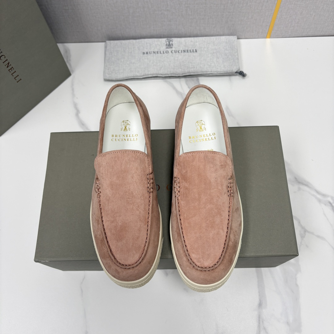 💋💍BC家新品上架  Brunello Cucinell*  牛皮经典乐福鞋  磨砂竖条纹牛皮打造  背