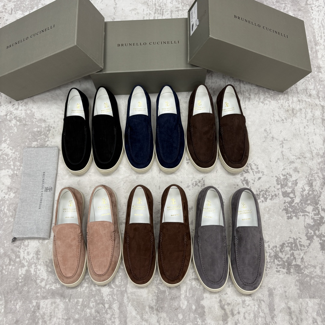 💋💍BC家新品上架  Brunello Cucinell*  牛皮经典乐福鞋  磨砂竖条纹牛皮打造  背