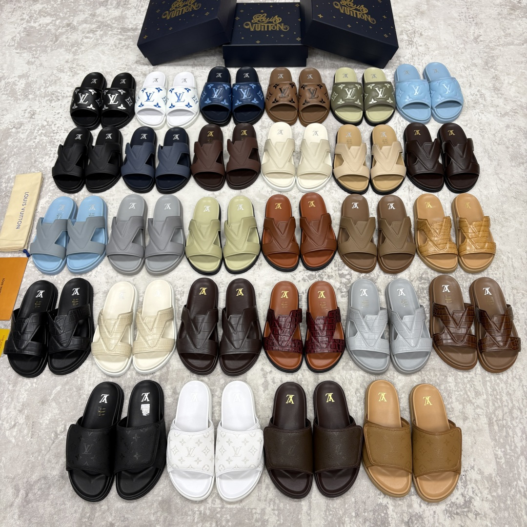 💋💍L家夏季新品  路易-威登    L*V 新款凉拖｜解锁夏日慵懒奢感 标准专柜码数：39～44#  