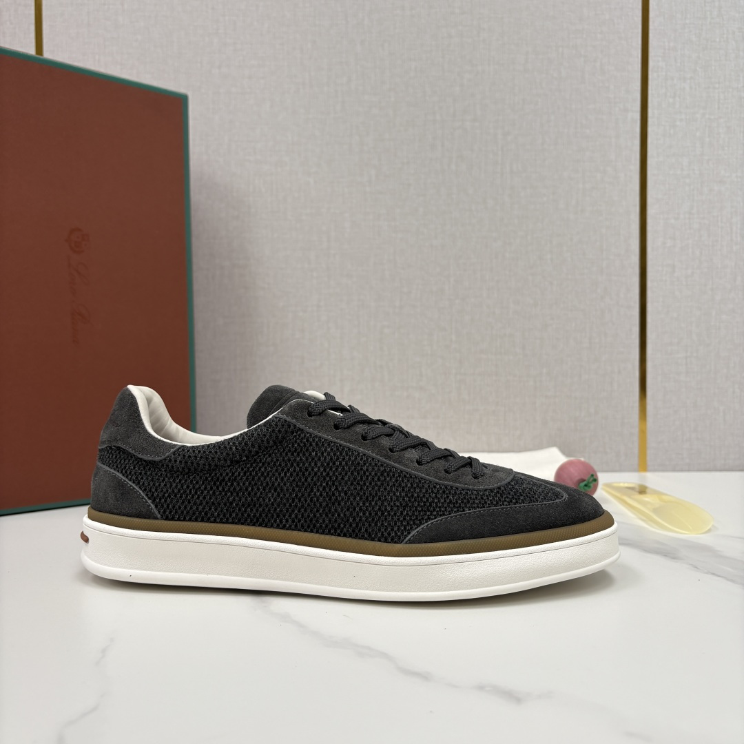 💋💍LP 家新品  LoroPian*/诺悠-翩雅  官方新款男士休闲德训鞋  牛皮拼接板鞋  奢华质感