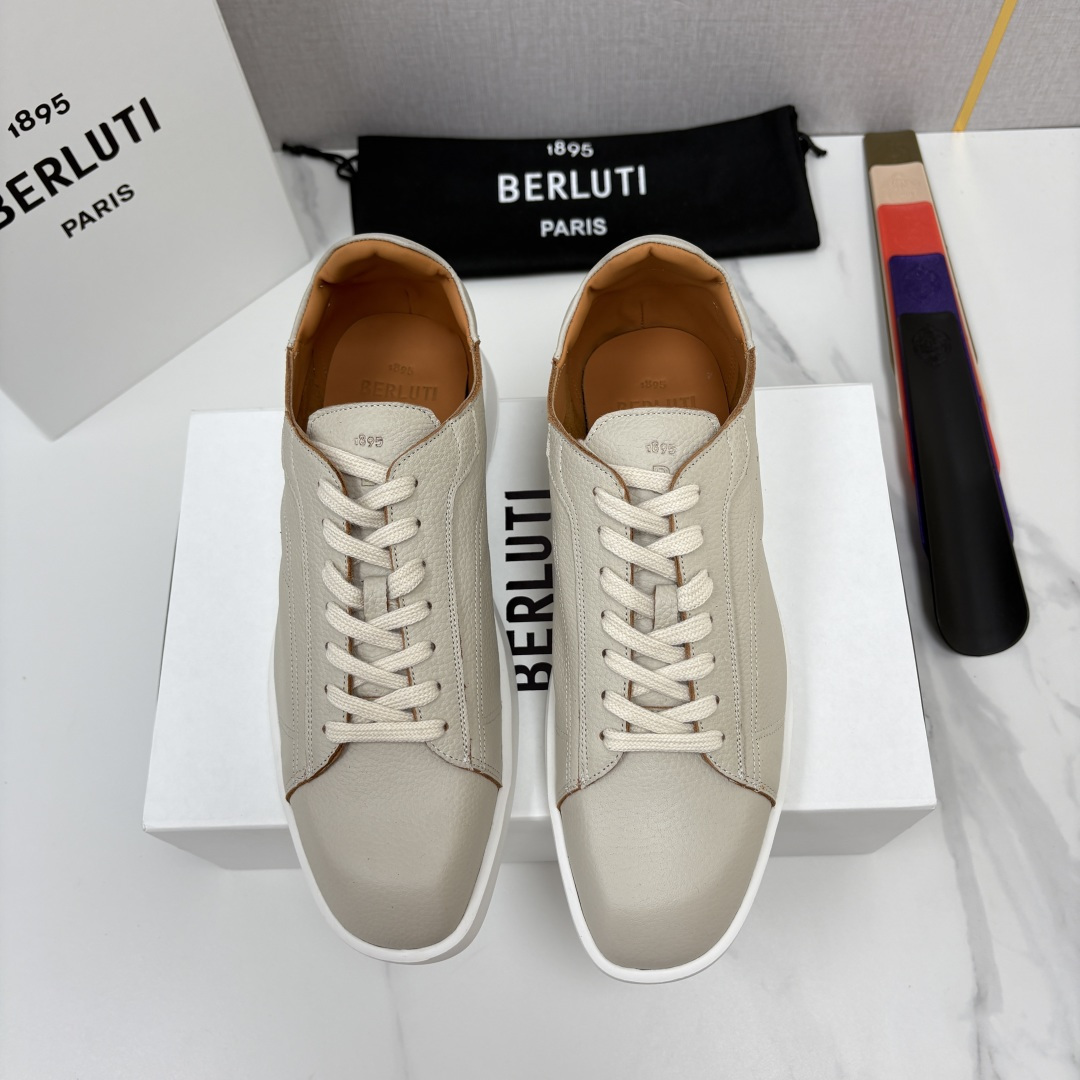 💋💍Berlut* 布鲁提  新款刀锋造型板鞋来袭   新品Stellar 🫎🫎🫎鹿皮休闲运动鞋   官