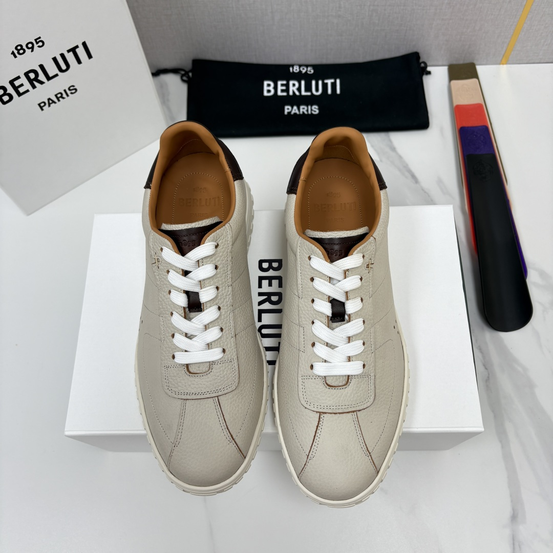 💋💍Berlut* 布鲁提  全新的复古风德训鞋   Trainer 鹿皮🫎🫎🫎皮革运动鞋   官方  