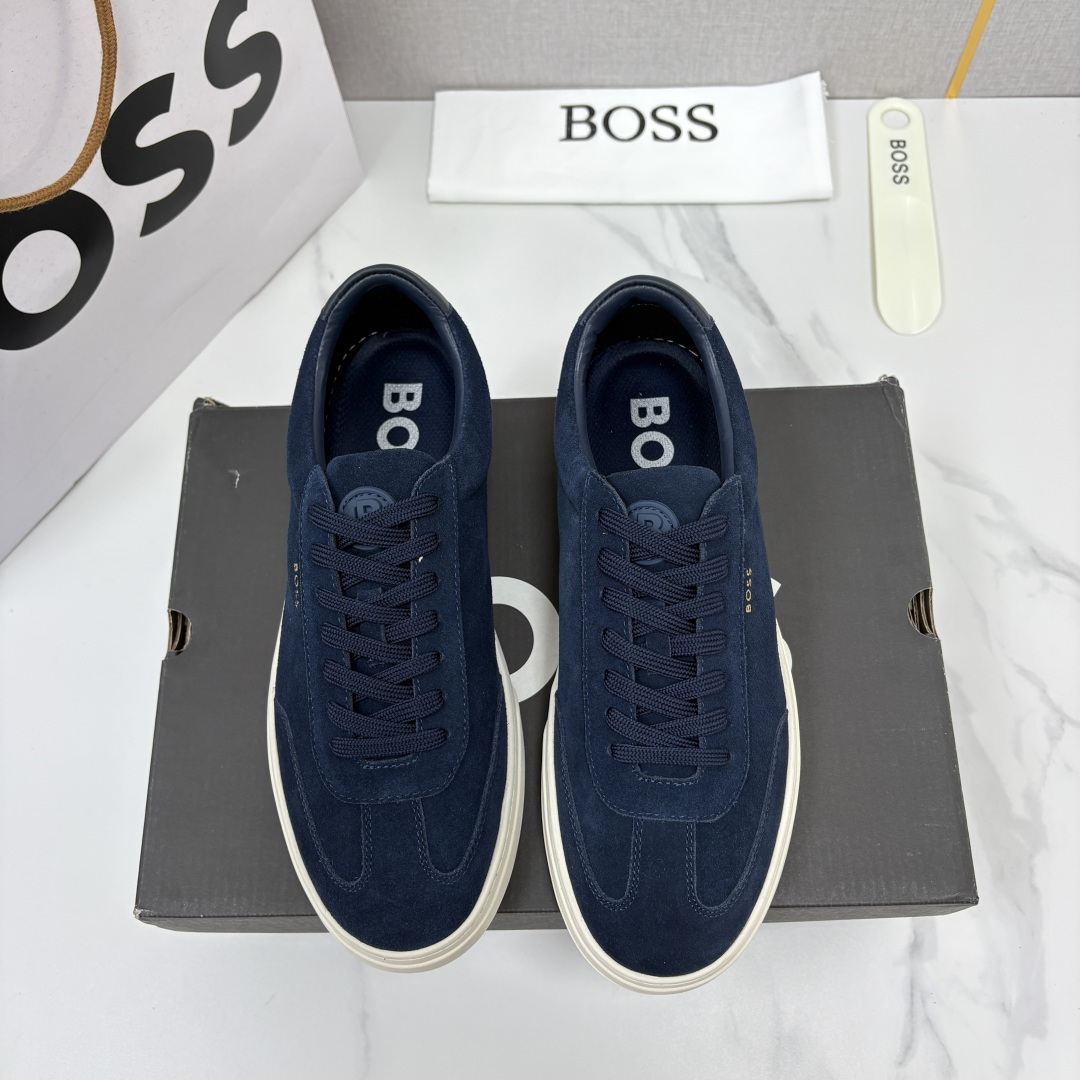 💋💍BOSS 男士新款  HUG*O BOSS男士休闲德训鞋    运动休闲的质感平衡。采用头层反毛牛皮
