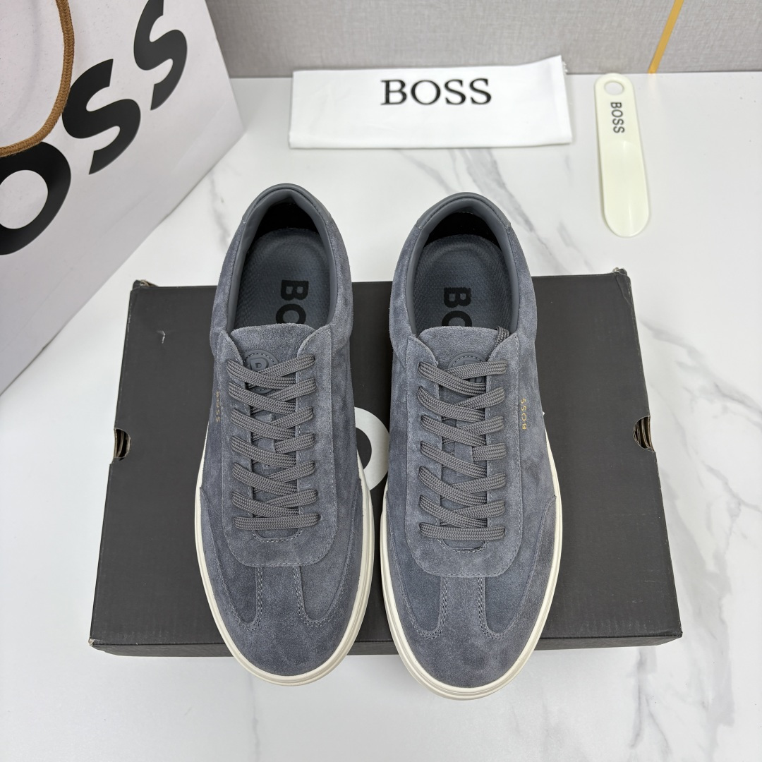 💋💍BOSS 男士新款  HUG*O BOSS男士休闲德训鞋    运动休闲的质感平衡。采用头层反毛牛皮